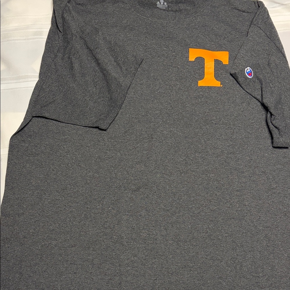 Champion Dark Gray Tee with Orange Letter